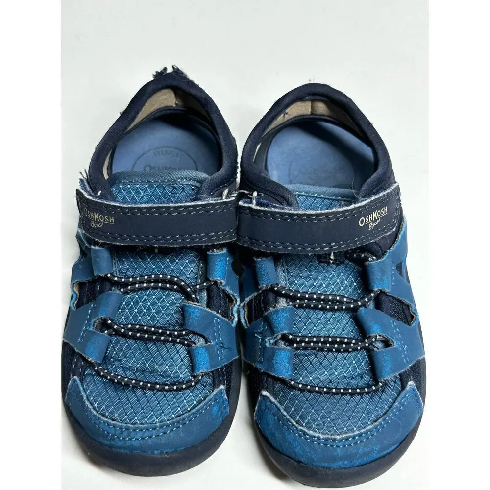 OshKosh Kids Size 8 Shoes Sneakers Closed Toe Sandal-Blue-Adjustable Strap